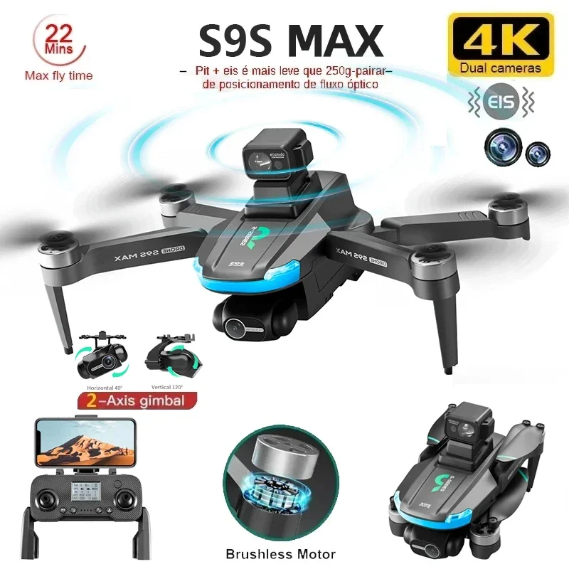 새로운 S9S MAX 미니 드론 4K 2축 PTZ HD - Drone Gps Module 리뷰 및 가격